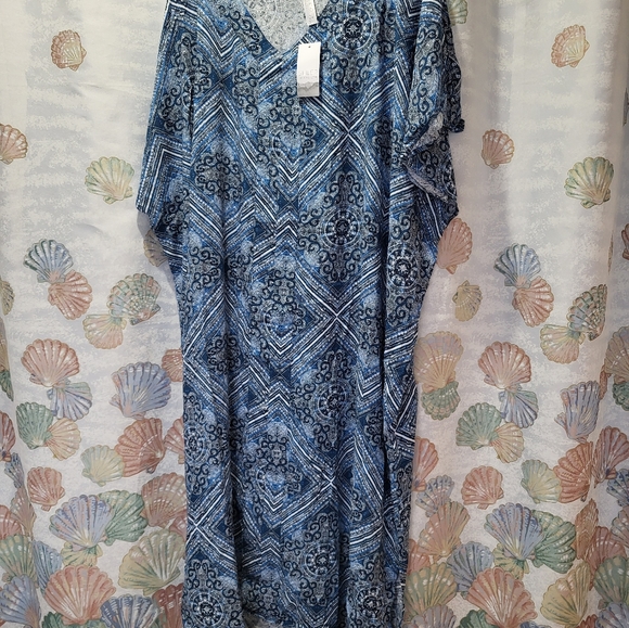 Sleep by Cacique blue and white Kaftan - Picture 1 of 6